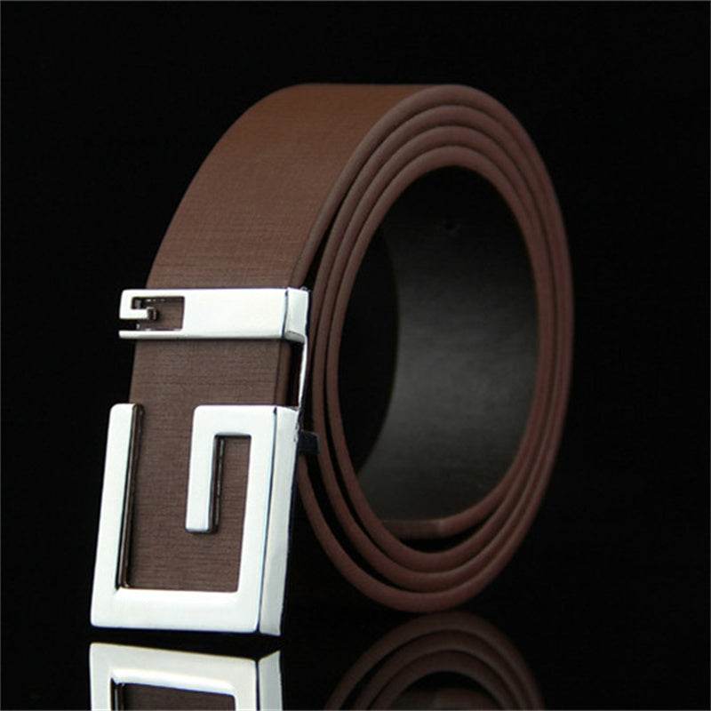Men's And Women's Fashionable And Simple Smooth Buckle Belts - Mubimart
