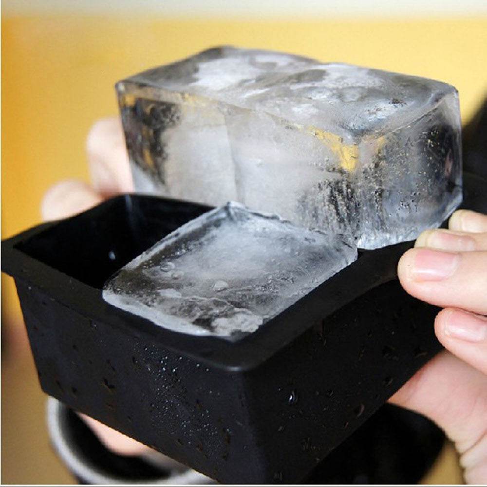 4-Cavity Large Silicone Drink Ice Cube Pudding Jelly Soap Mold Mould Tray Tool - Mubimart