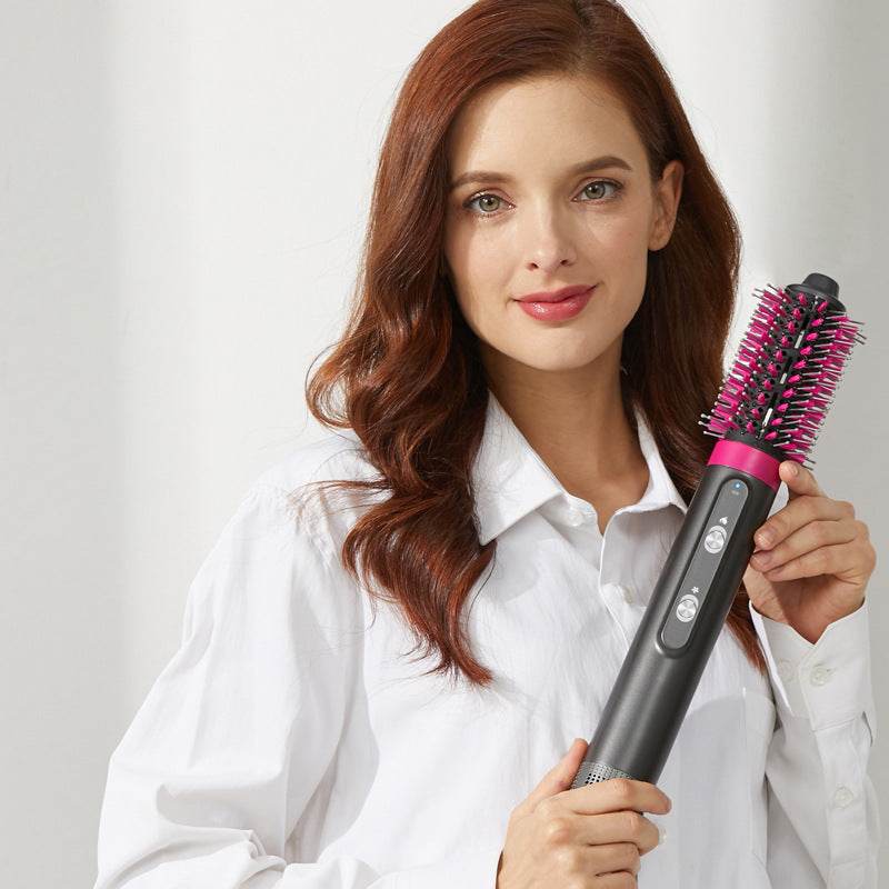 4 Heads Hot Air Black Cold Air Comb Hair Dryer Hair Dryer Hair Dryer Curled Iron Rotating Brush 4 In 1 - Mubimart