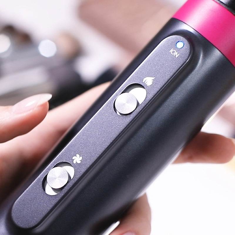 4 Heads Hot Air Black Cold Air Comb Hair Dryer Hair Dryer Hair Dryer Curled Iron Rotating Brush 4 In 1 - Mubimart