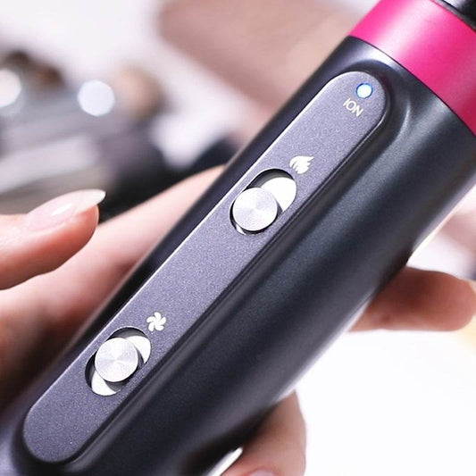 4 Heads Hot Air Black Cold Air Comb Hair Dryer Hair Dryer Hair Dryer Curled Iron Rotating Brush 4 In 1 - Mubimart