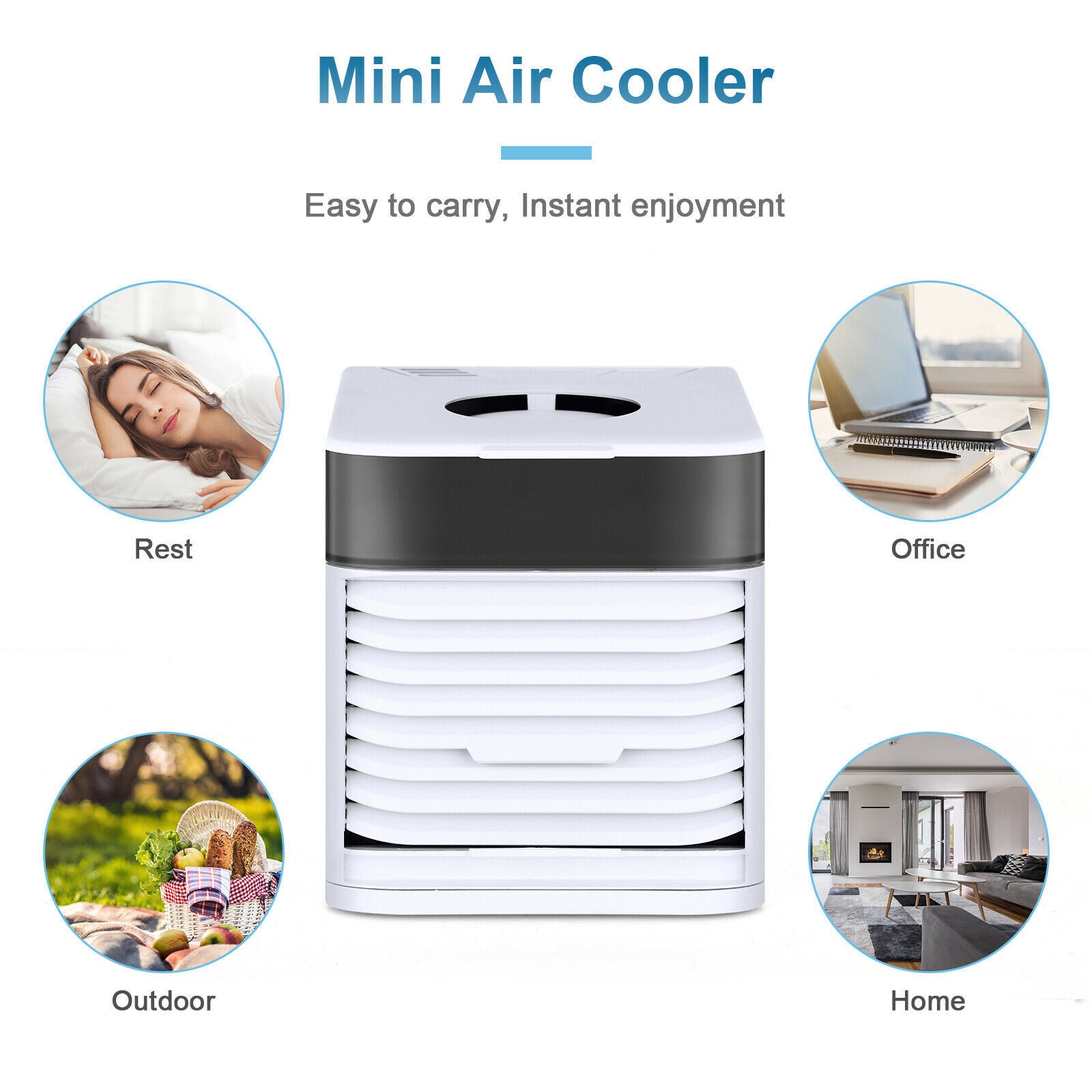 4 In 1 Personal Portable Cooler AC Air Conditioner Unit Air Fan Humidifier 4 In 1 Upgraded Portable Air Conditioner Cooling Fan 3 Speed Home Office Tent - Mubimart -  