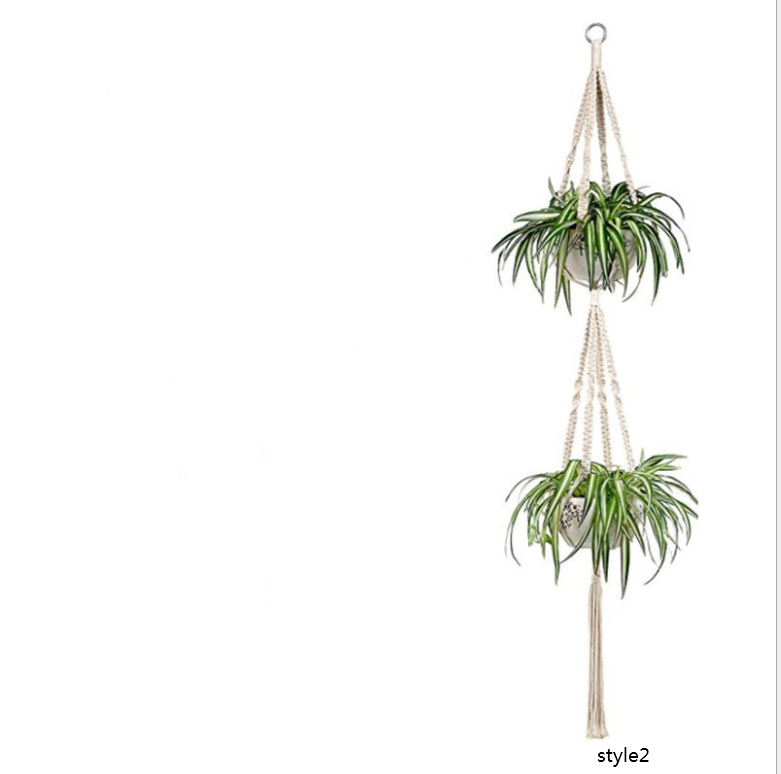 4 Pack - Macrame Hanging Baskets - Mubimart -  