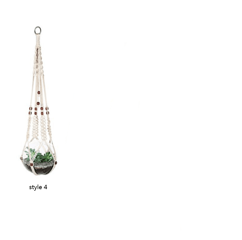 4 Pack - Macrame Hanging Baskets - Mubimart