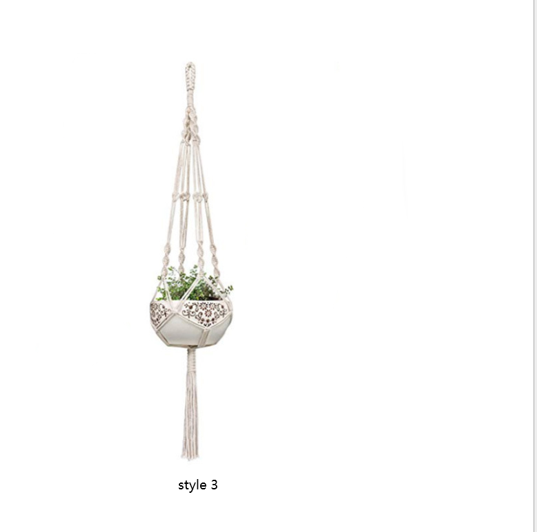 4 Pack - Macrame Hanging Baskets - Mubimart -  