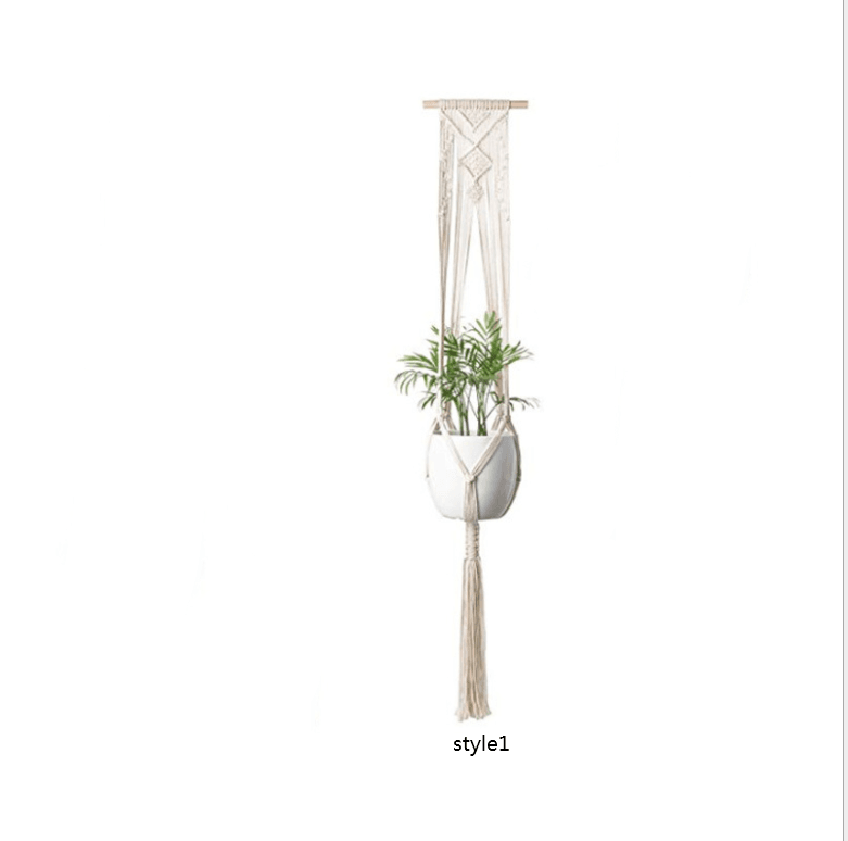4 Pack - Macrame Hanging Baskets - Mubimart