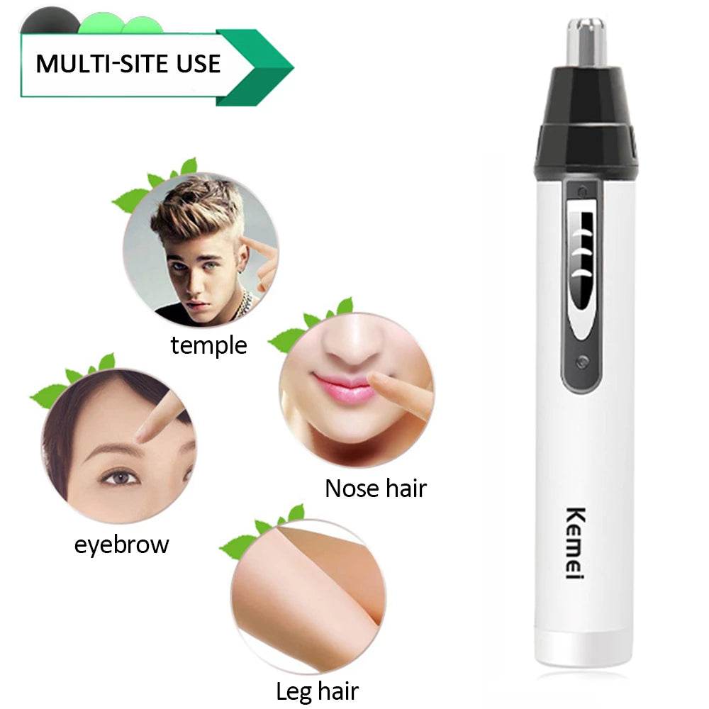 4 in1 Electric Nose Ear Trimmer Nasal Hair Cut Clipper Unisex Hair Removal Eyebrow Trimer Beard Shaving Machine Scissors Razor - Mubimart