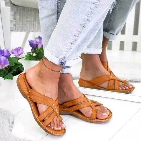 Sandals women flat bottom toe sandals and slippers - Mubimart