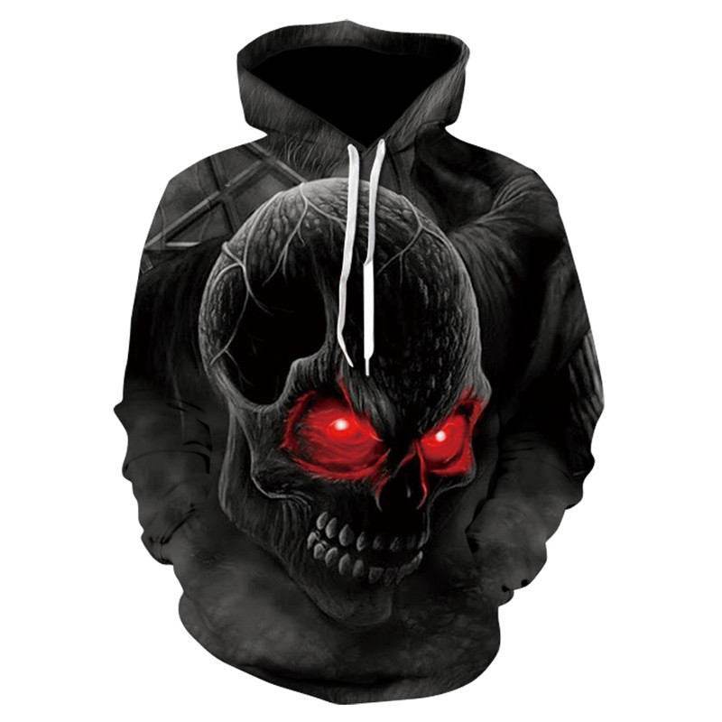 All kinds of fancy scary skull print hoodies - Mubimart