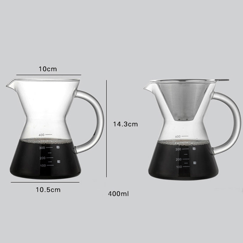 400ml glass hand coffee maker - Mubimart -  