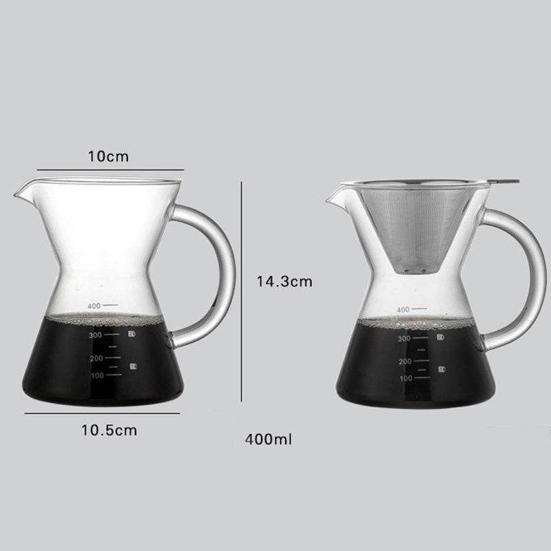 400ml glass hand coffee maker - Mubimart