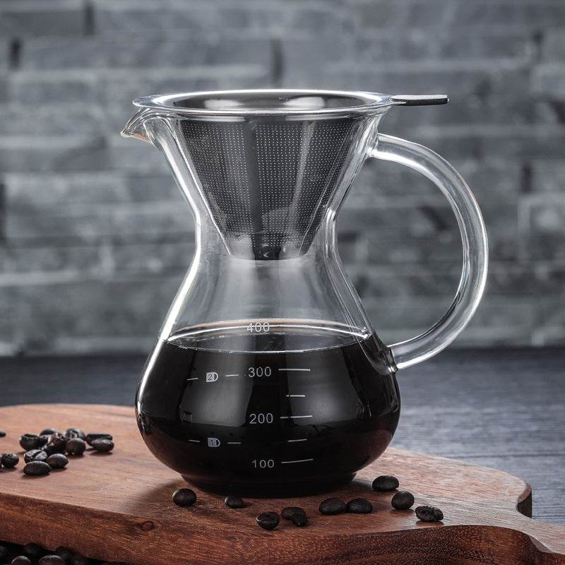 400ml glass hand coffee maker - Mubimart