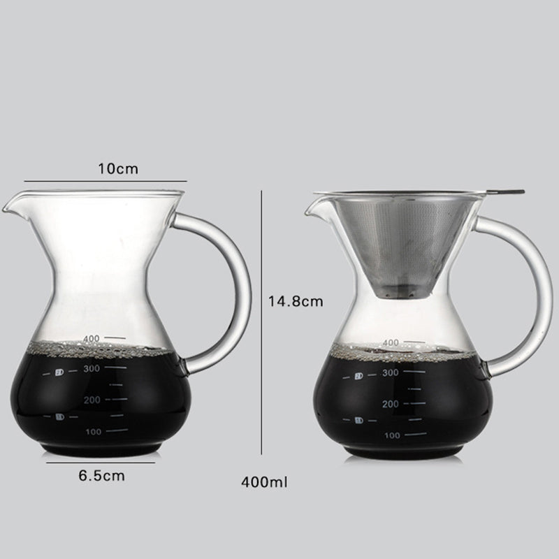 400ml glass hand coffee maker - Mubimart -  