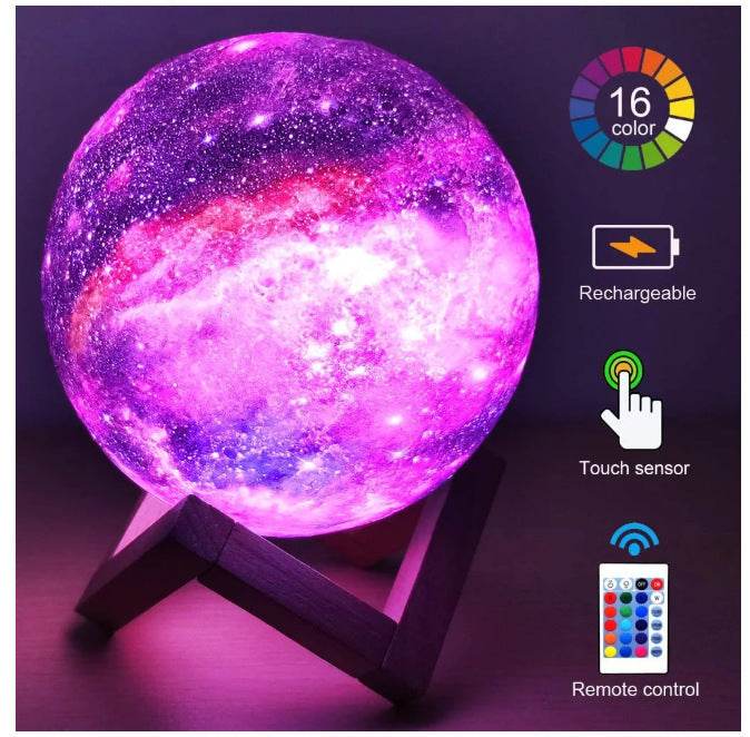 3D Printing Moon Lamp Galaxy Moon Light - Mubimart