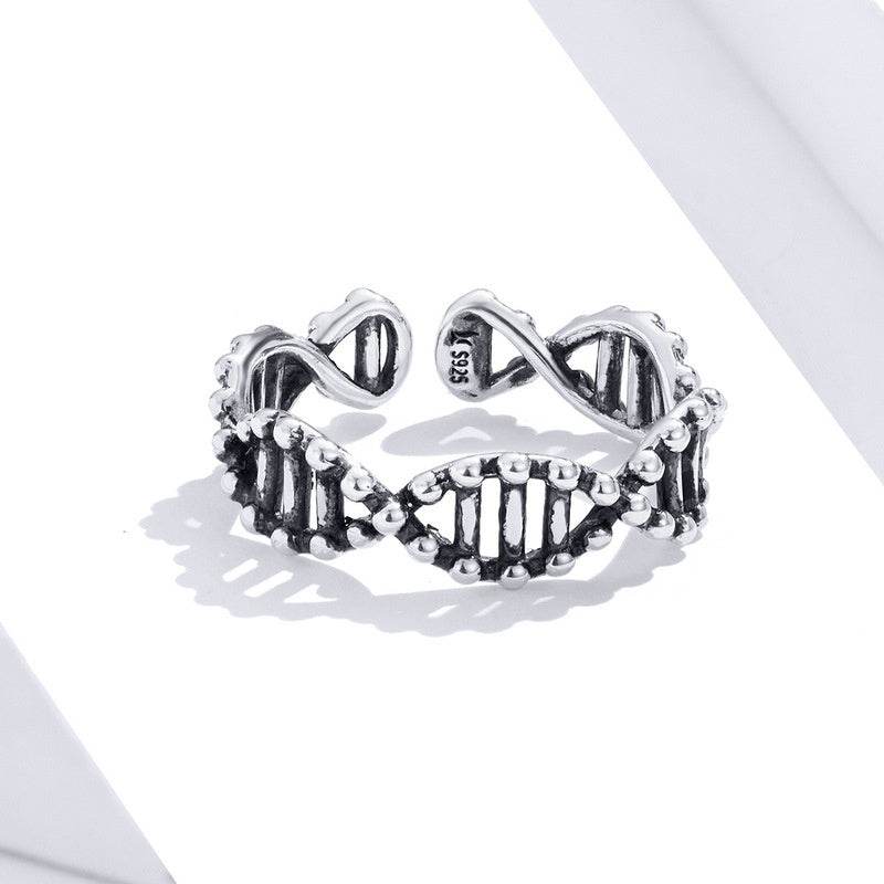 DNA sterling silver ring - Mubimart