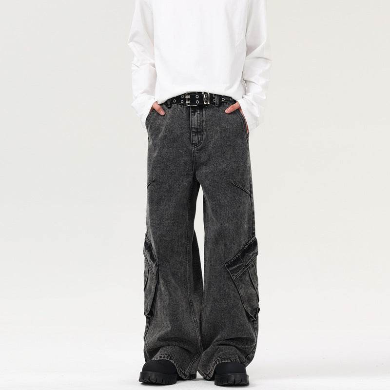 American High Street Cargo Jeans Men And Women Retro - Mubimart