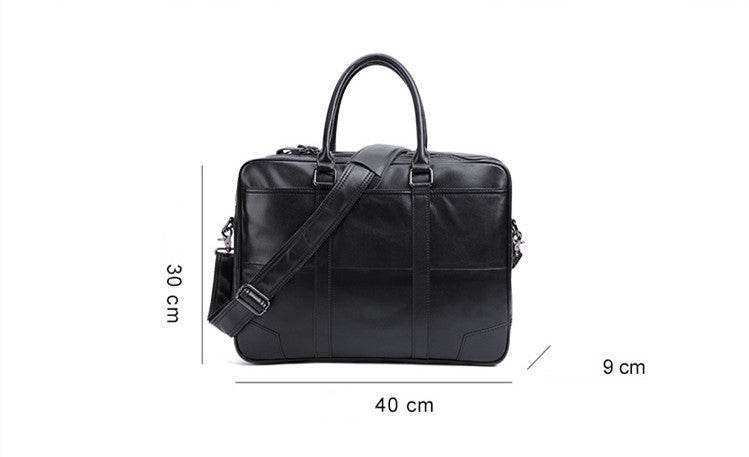 Leather Men's briefcase - Mubimart