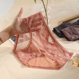Popular Mesh Transparent Women's Underwear Lightweight Breathable Lace Briefs Women's Pants Pure Cotton Crotch Underwear For Women - Mubimart