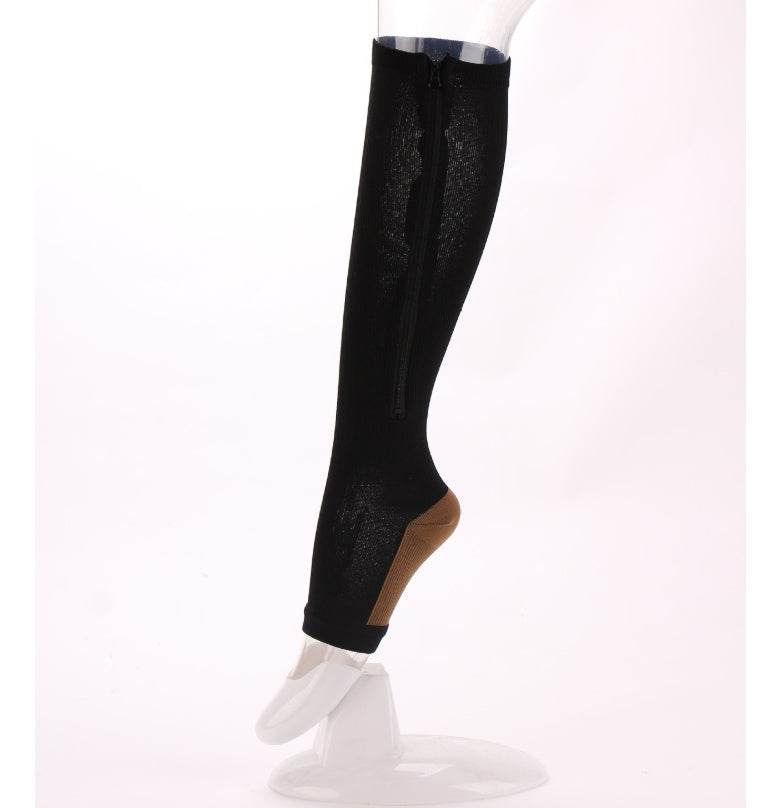 Elastic socks sports compression socks compression zipper socks - Mubimart