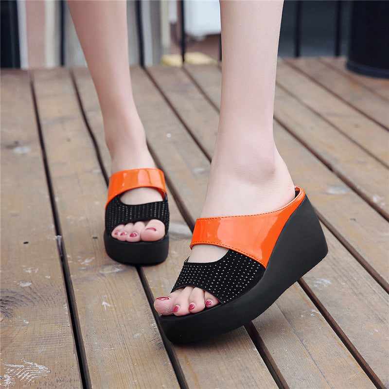 Wedge sandals and slippers