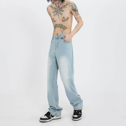 Ice Blue Jeans High Street Distressed Bootcut Trousers - Mubimart