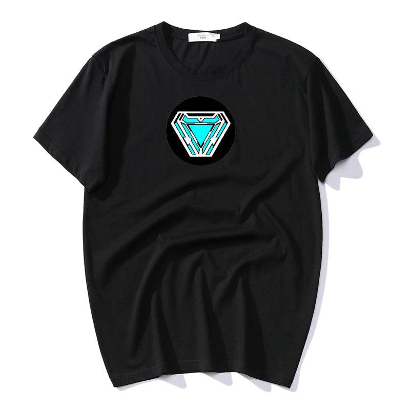 Mens Summer Short T-Shirt Fluorescent Casual Luminous T-shirt - Mubimart