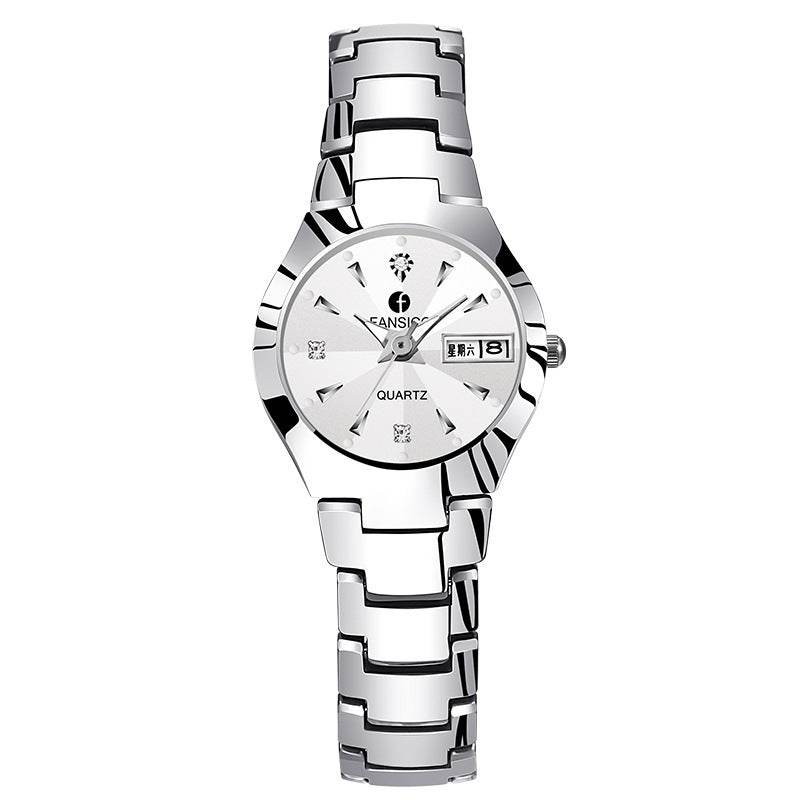 Fansico Fan Poem New Tungsten Mens Watch Dual Calendar Table 1192 Non Mechanical Watches - Mubimart