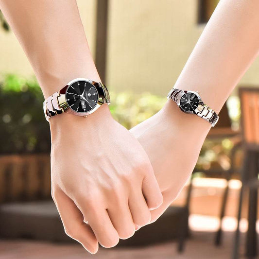 Fansico Fan Poem New Tungsten Mens Watch Dual Calendar Table 1192 Non Mechanical Watches - Mubimart