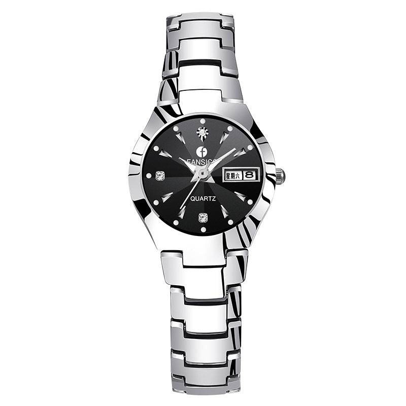 Fansico Fan Poem New Tungsten Mens Watch Dual Calendar Table 1192 Non Mechanical Watches - Mubimart