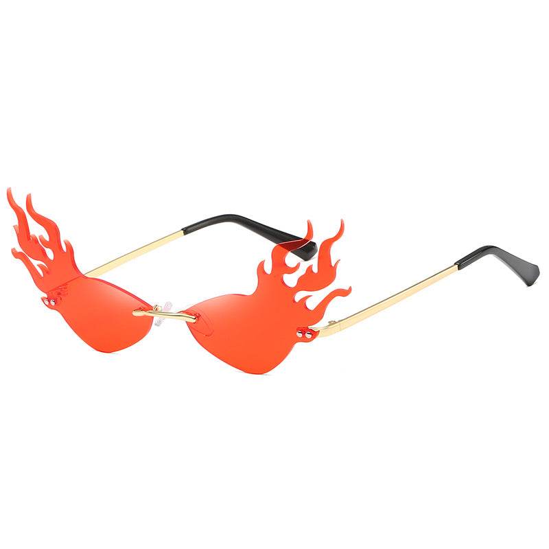 Triangle cat eye flame style sunglasses - Mubimart