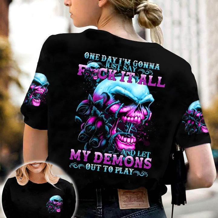 Women's Printed Street Style Short Sleeve Workout T-shirt Top - Mubimart