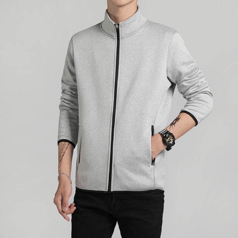 Men's fleece cardigan jacket - Mubimart