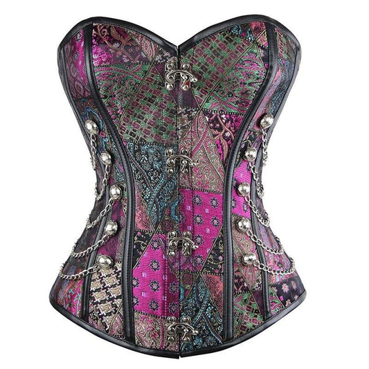 Court Corset Steel Rib Punk Corset - Mubimart