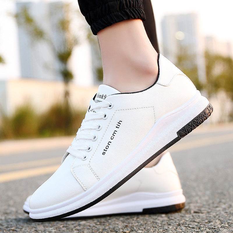 new boutique Mens Casual Shoes shoes lace shoes Korean white shoes wholesale fashion - Mubimart