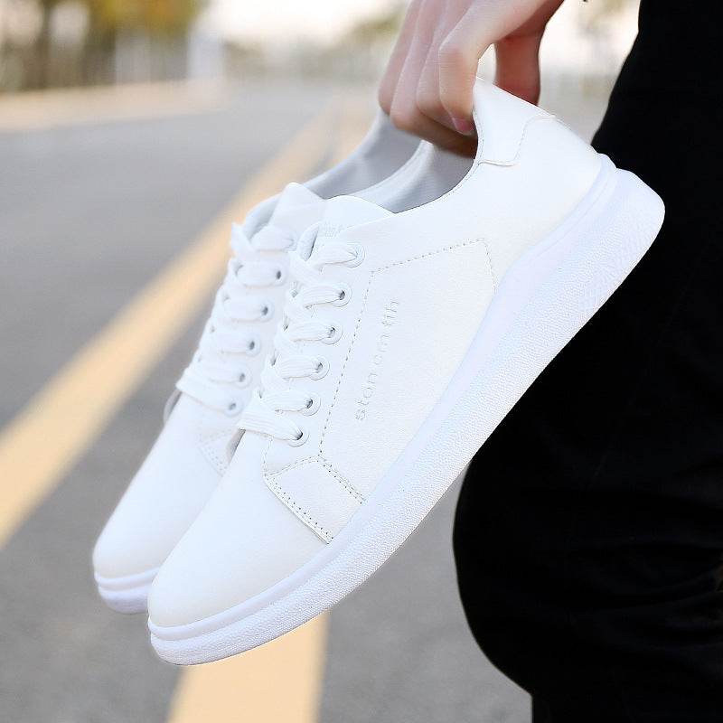 new boutique Mens Casual Shoes shoes lace shoes Korean white shoes wholesale fashion - Mubimart