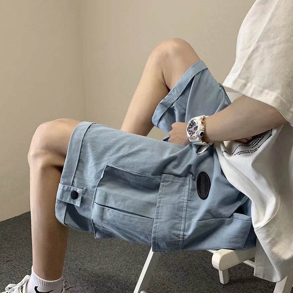 Men's Straight Pocket Cargo Casual Shorts - Mubimart