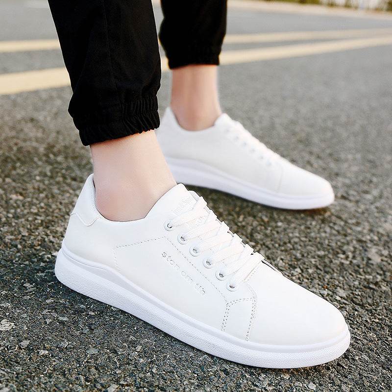 new boutique Mens Casual Shoes shoes lace shoes Korean white shoes wholesale fashion - Mubimart