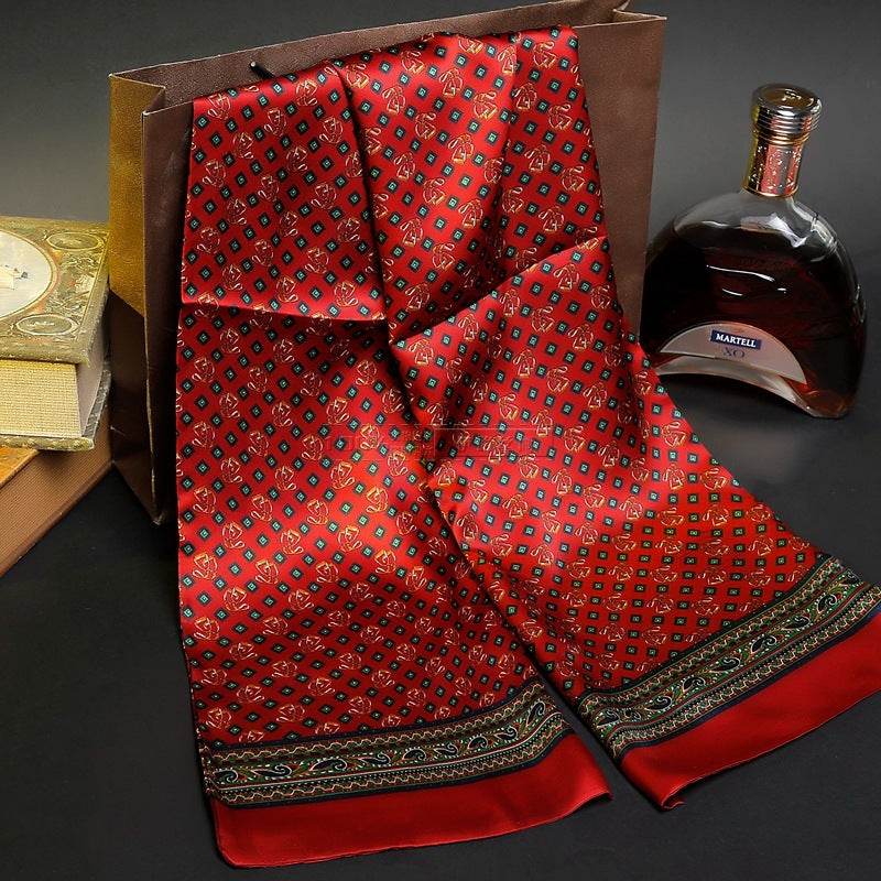 Double silk crepe satin scarf for men - Mubimart