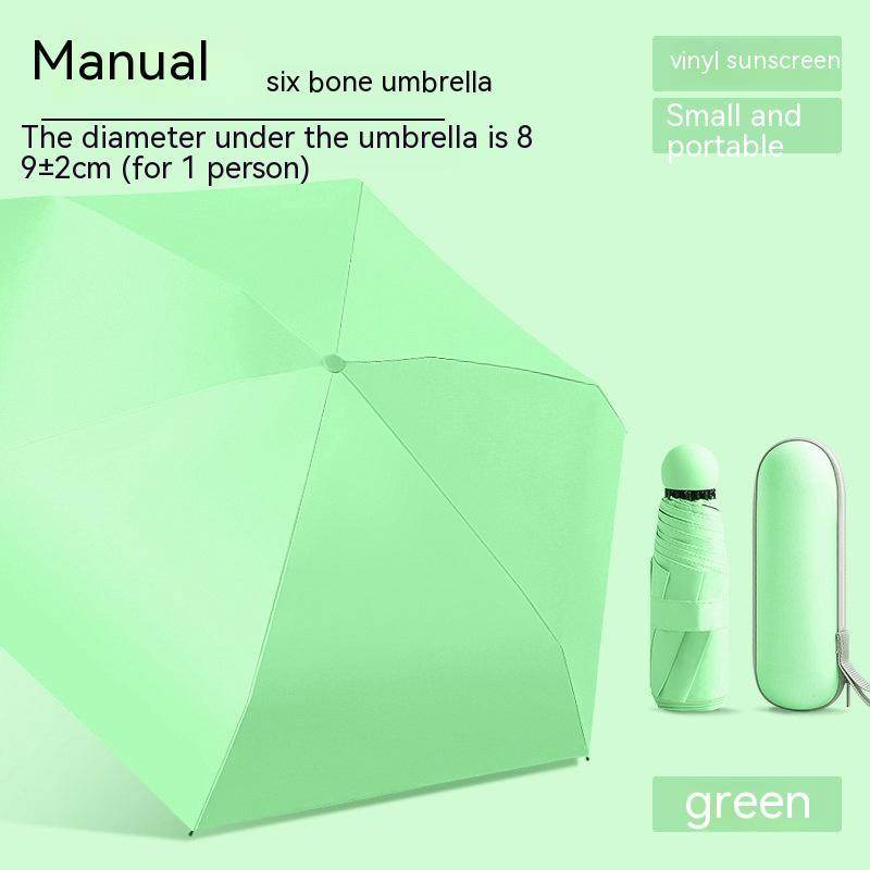 Mini Five-fold Umbrella Capsules Sun Umbrella Sun Protection UV Protection - Mubimart