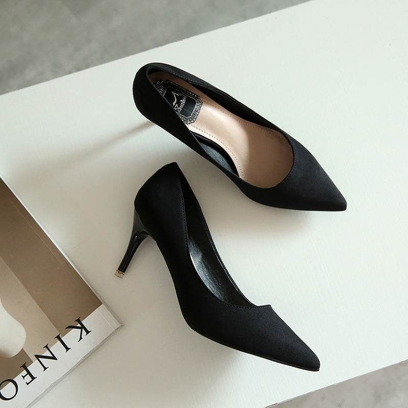 New Style Of Work In Spring, Summer, Fashion Suede, High Heels And Sexy2021 Shallow Single Shoes - Mubimart