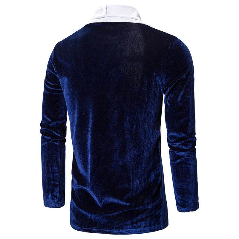 Ouma Mens Placket Hit Color Personality Jacket Cardigan Jacket - Mubimart