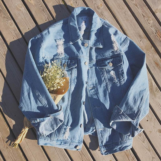 Aberdeen art men's denim jacket spring new spring spring Jacket Mens leisure Korean Students - Mubimart