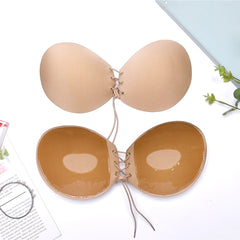 Invisible Bare-breasted Ultra-thin Round Strapless Bra Underwear Breast Pad - Mubimart - Strapless bra 