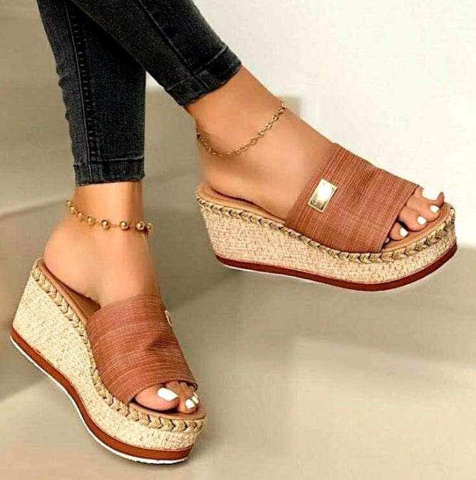 Platform sandals wedge heels fashion sandals - Mubimart