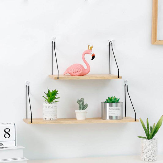 Home Solid Wood Wall Shelf - Mubimart