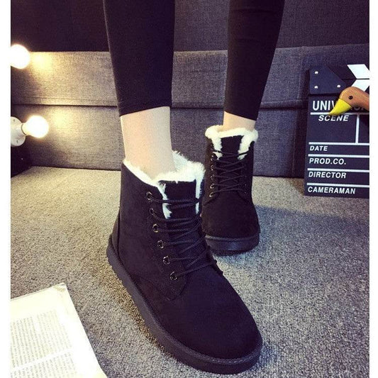 Snow boots with short tube plus velvet booties - Mubimart