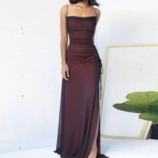 Elegant Split Sling Prom Evening Dress - Mubimart