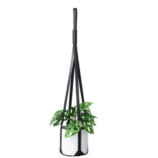 Leather Hanging Basket Indoor Plant Planter Hammock - Mubimart