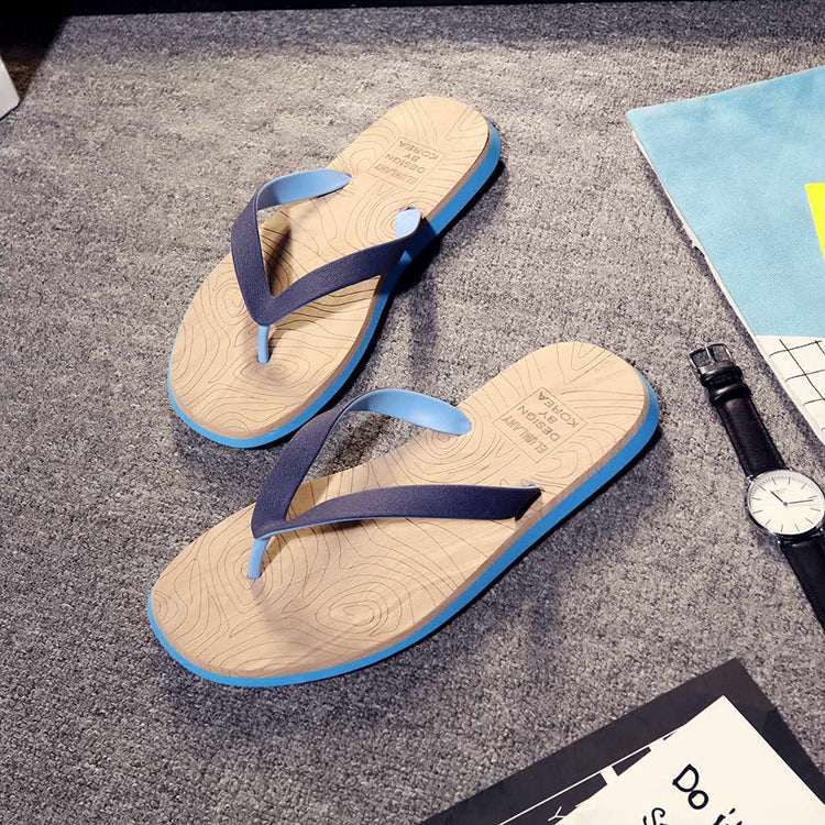 Wood grain flip flops