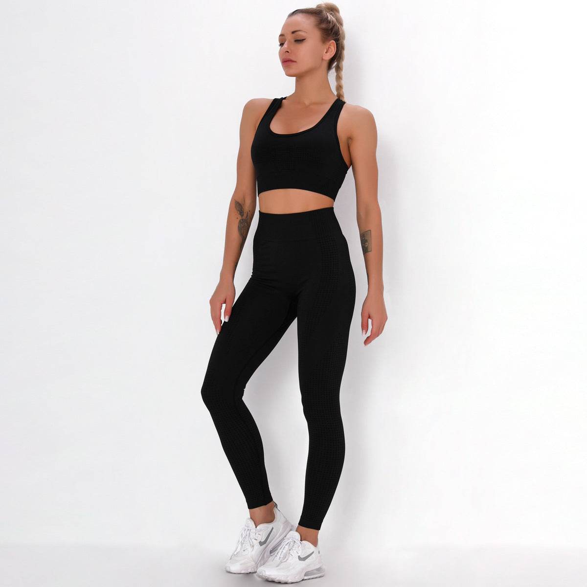 Seamless knitted yoga workout clothes - Mubimart